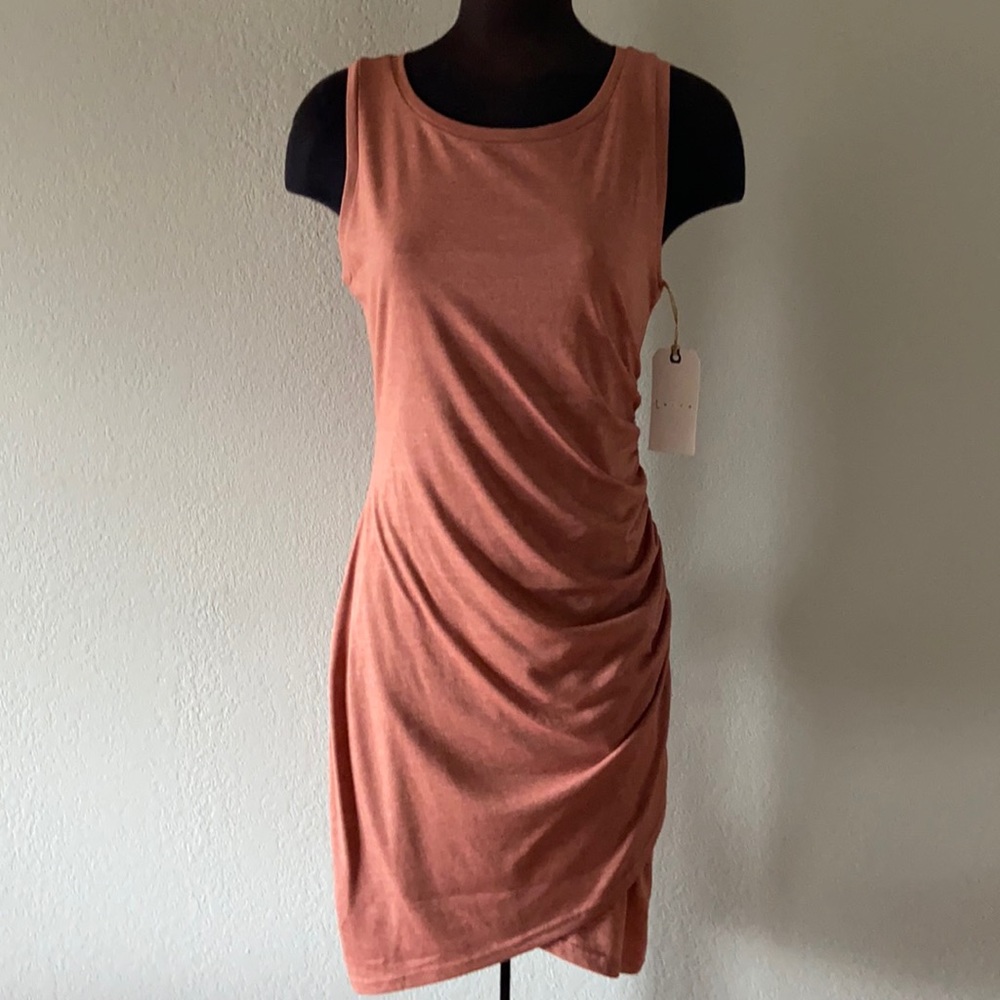 Leith coral large sleeveless dress